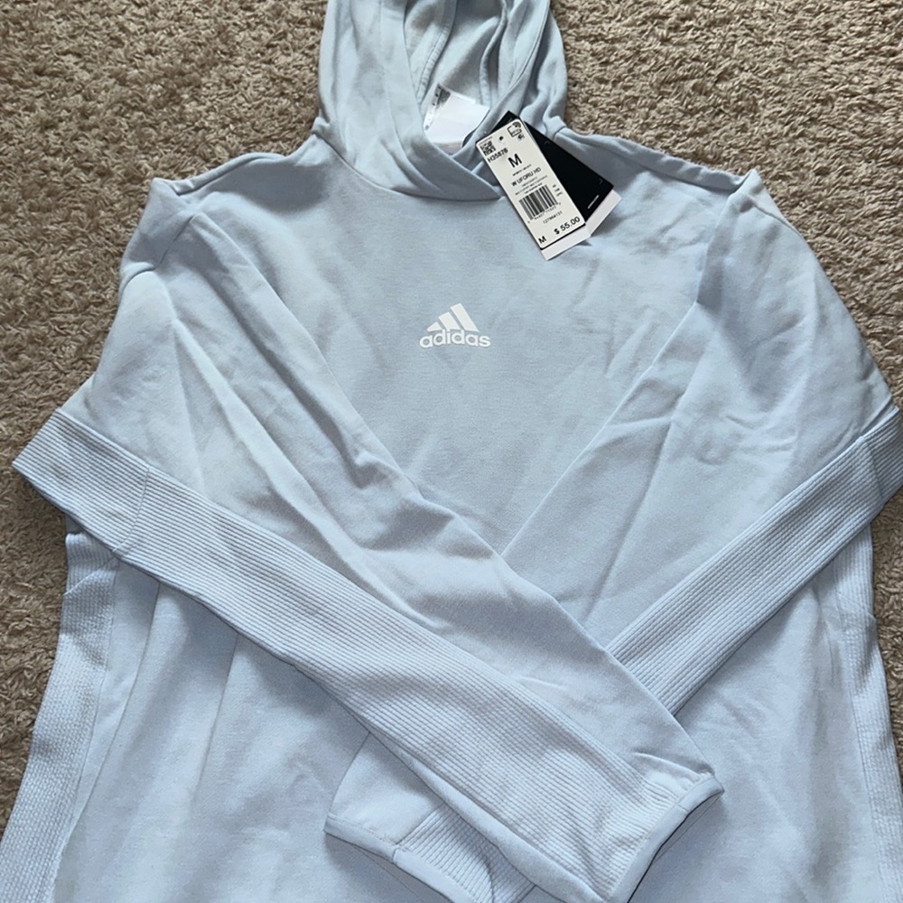Addidas light blue hoodie